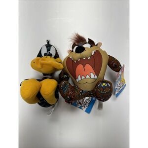 Looney Tunes Sticker Bomb Tasmanian Devil & Daffy Duck Stuffed Animal Plush 7"